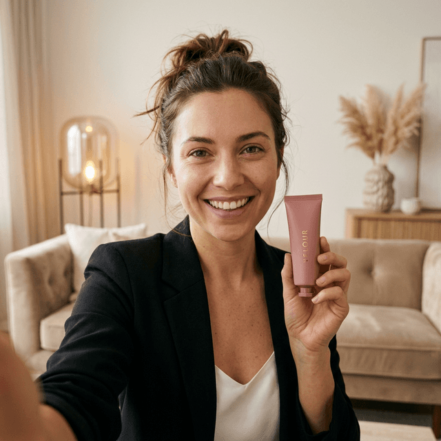 After — living room, blazer